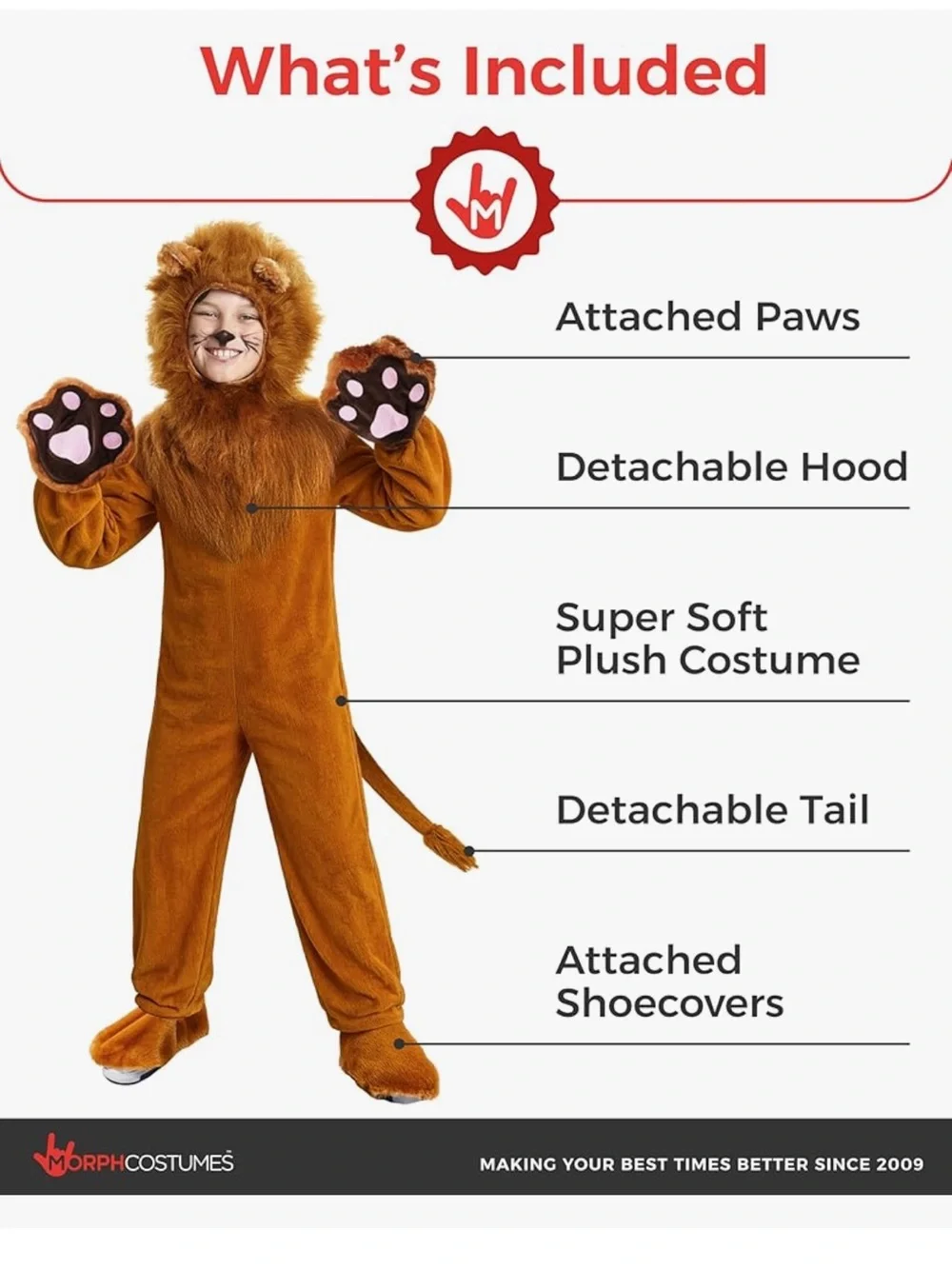 NWT Morph Deluxe Lion Costume size Large